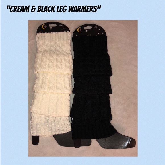 Accessories - Cream & Black Leg Warmers